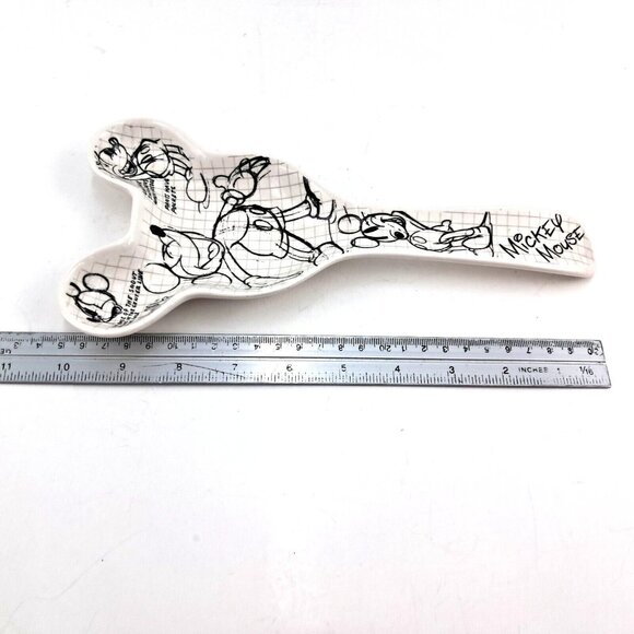Disney Mickey Mouse Sketch Art Spoon Rest Concept Drawing Grid Ceramic - Picture 6 of 6